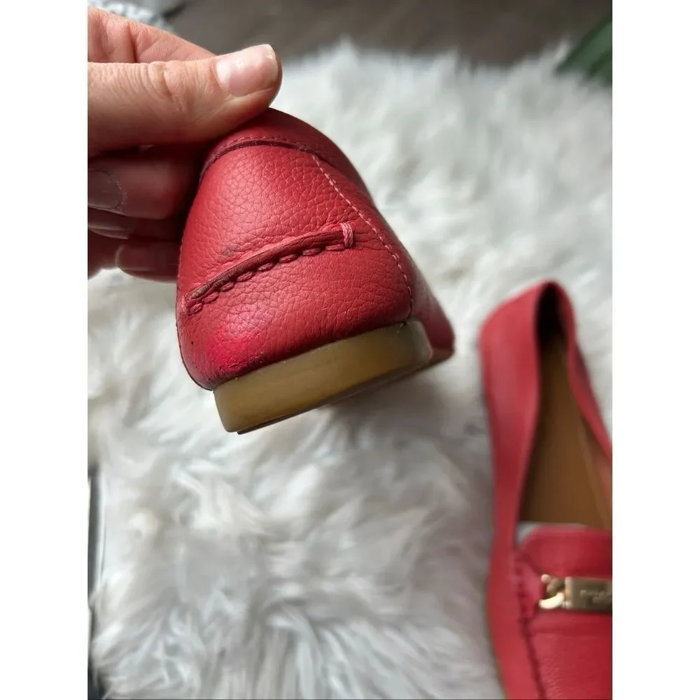 COACH Olive Horsebit Leather Slip-On Loafers Women's Sz 10 orange - Picture 3 of 5